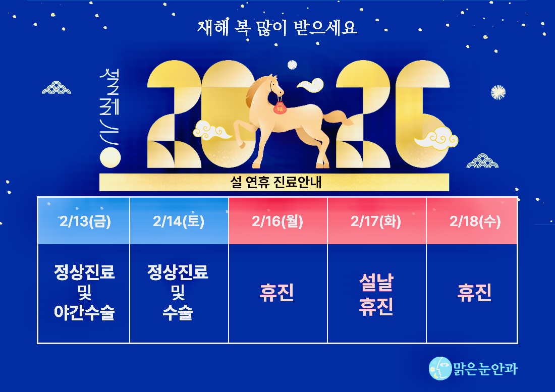 26년 설날 휴진안내